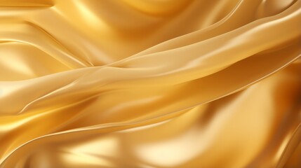 Fototapeta premium Gold silk fabric up close