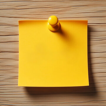 Un post it clavado a una pared con una chincheta