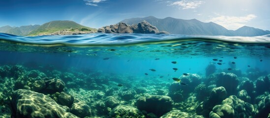 Fototapeta na wymiar Underwater photo of a sea landscape