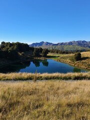 Lake and rock formations