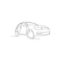 car with black vector and white background