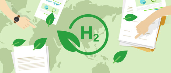 Hydrogen H2 alternative eco green energy concept illustration sustainable renewable