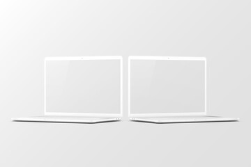 Realistic Laptop Screen Mockup 3d Rendering	