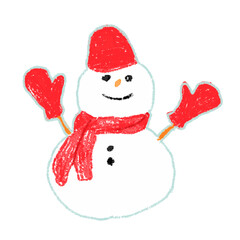 Snowman hand drawing result with red attributes