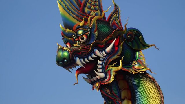 King of Nagas with Buddha statue Beautiful Naga statue, Wat Tham Jang, New Landmark, Phetchaburi Province Unseen Thailand