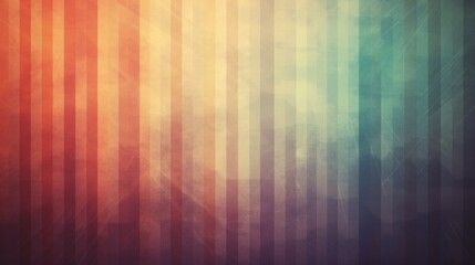Abstract vintage background illustration of colorful geometry shapes in grunge color texture, Generative AI