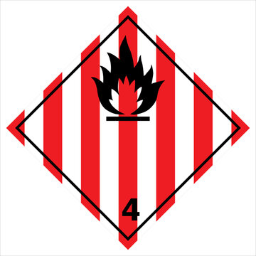 ghs hazardous, transport icon, warning symbol ghs - sga safety sign, pictogram. flammable solids