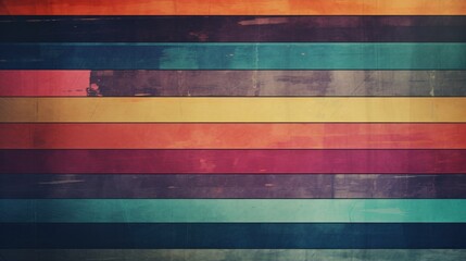 Abstract vintage background illustration of colorful strip in grunge color texture, Generative AI