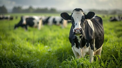 Farm and cows, cow milk, production at the farm