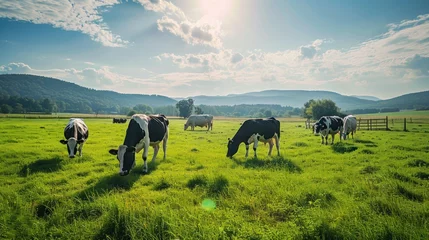 Foto op Plexiglas Farm and cows, cow milk, production at the farm © Asman