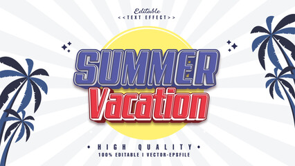 editable summer vacation text effect.typhography logo