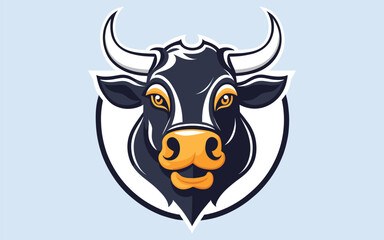 Bull head vector logo template. Bull head mascot for your sport team or corporate identity