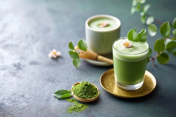Japanese traditional matcha, matcha latte, and Japanese tea