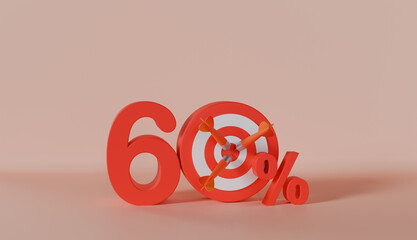 Target Arrow 60 Percent Off on Pastel Color Background