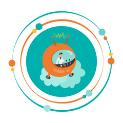 Time machine cartoon vector illustration graphic icon