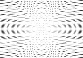 Halftone gradient sun rays pattern. abstract halftone vector dots background. monochrome dots pattern. pop art, comic small dots. star rays halftone poster. shine, explosion. sunrise rays background.	