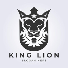 King lion logo vector illustration design