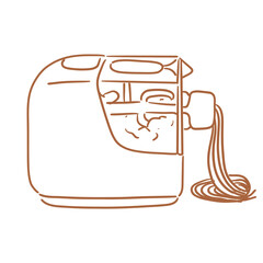 cookware_electric kitchen_spaghetti maker  in doodle style