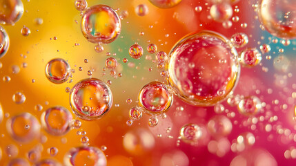 Bubbles world colorfull macro abstract in water surface. ai generative