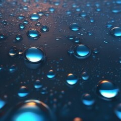 water drops on blue background
