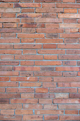 Close up portrait red brick wall texture grunge background for interior design