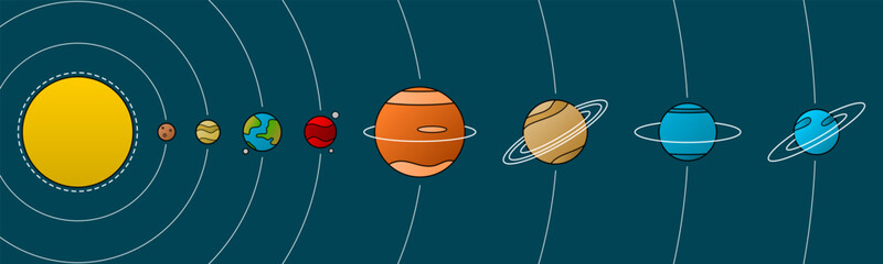 Solar system planet stars science vector design - obrazy, fototapety, plakaty