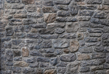 Medieval castle style gray brown stone pattern texture background