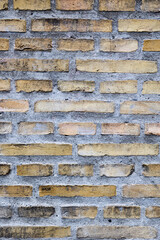 aged urban yellow orange old brick concrete wall pattern background texture