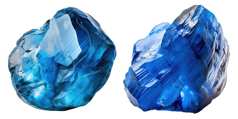 Blue gem crystal rocks on an isolated background