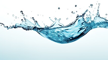 ninbkk Mini, Full shape of A water dropping on Blue water splashes on white background 