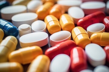 Colorful pills and capsules - obrazy, fototapety, plakaty