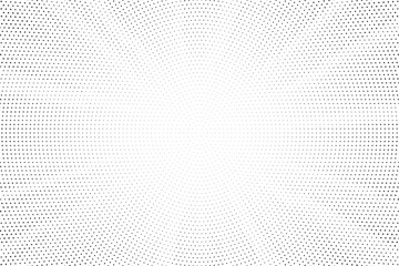 Halftone gradient sun rays pattern. abstract halftone vector dots background. monochrome dots pattern. pop art, comic small dots. star rays halftone poster. shine, explosion. sunrise rays background.	