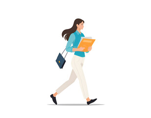 Illustration of a staff carrying business documents