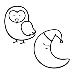 Cute Sweet Dream Lullaby sleepy vector art. Cartoon character for kids design illustration