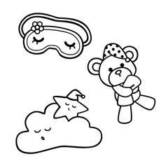 Cute Sweet Dream Lullaby sleepy vector art. Cartoon character for kids design illustration
