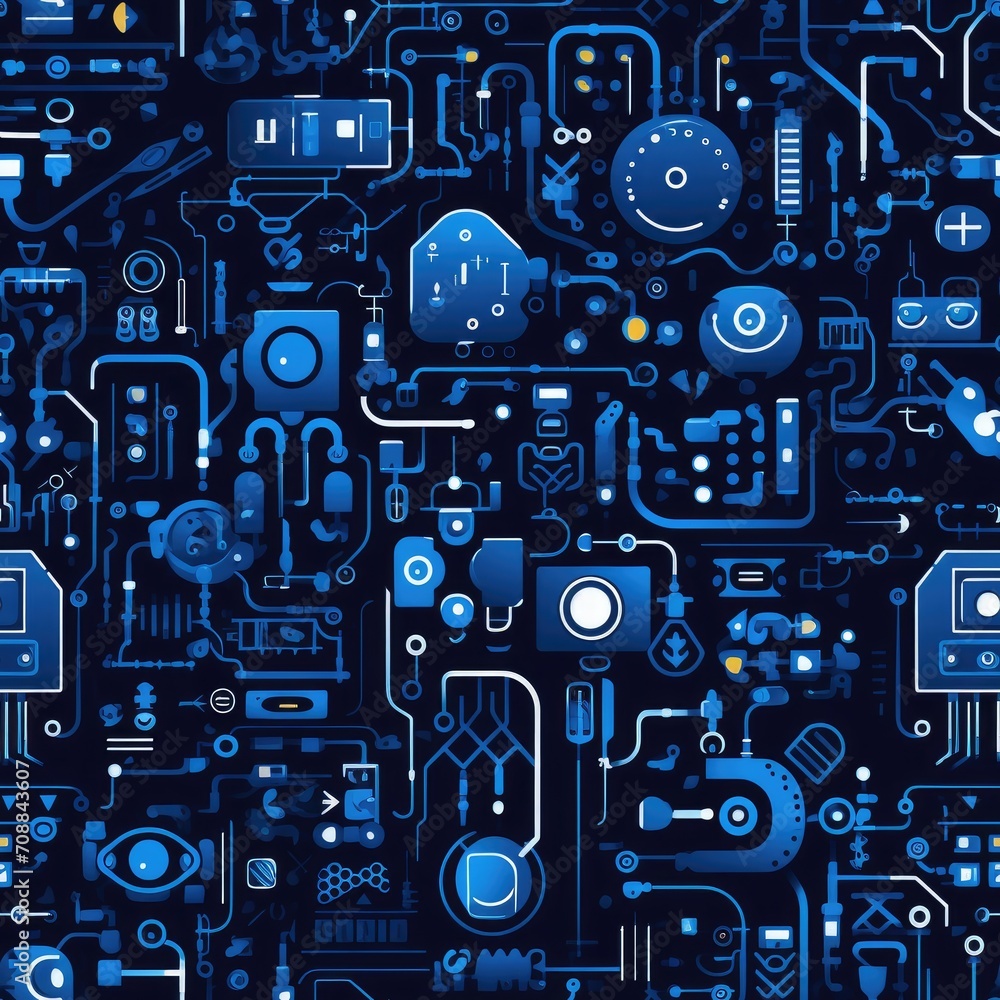 Poster robots robot futuristic city circuitry futuristic helmet laser beam gears robotic arm artificial
