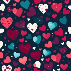 Love hearts affection romantic seamless pattern