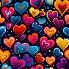 Love hearts passion seamless pattern