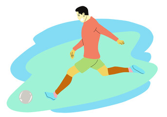 Fototapeta premium Illustration of a football player's flat design. Perfect for sticker, logo, ico, tattoo silhouette