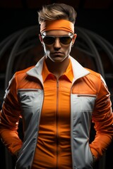 Fototapeta premium Photo Realistic of a Tennis Player in Tennis Attire and a Tennis Racket, Generative AI