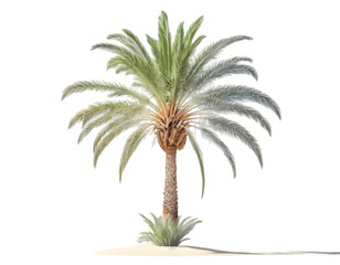 date palm tree on transparent background