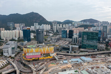 2024 Jan 14,Hong Kong.Aerial view of Kowloon Bay District