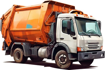 Fototapeta premium garbage truck illustration, design for poster, banner, flyer, social media. ai generative design
