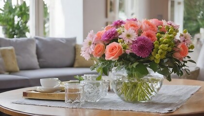 bouquet of flowers on the table
