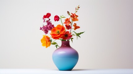 a vibrant, isolated vase standing gracefully against a pristine white backdrop.