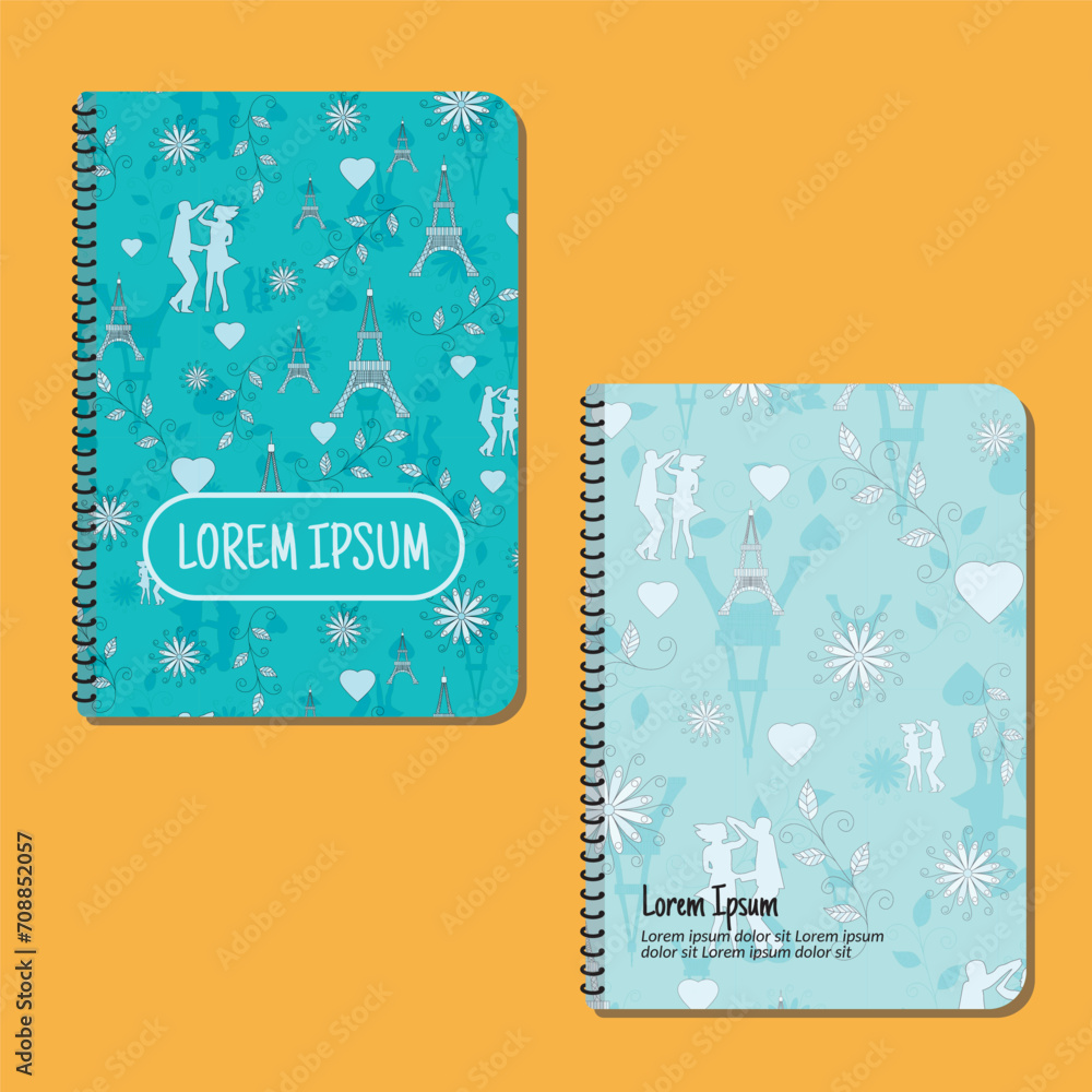 Poster cover page templates. valentine's day pattern layouts. applicable for notebooks and journals, planne
