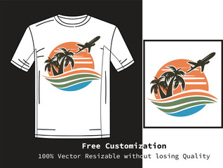 Simple Vector "Sea travel" t-shirt design