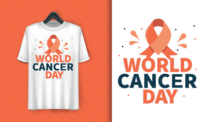vector flat design World Cancer Day t-shirt design