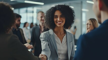A Confident Businesswoman at a Corporate Networking Event