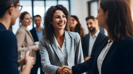 A Confident Businesswoman at a Corporate Networking Event